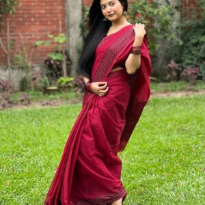 marron saree